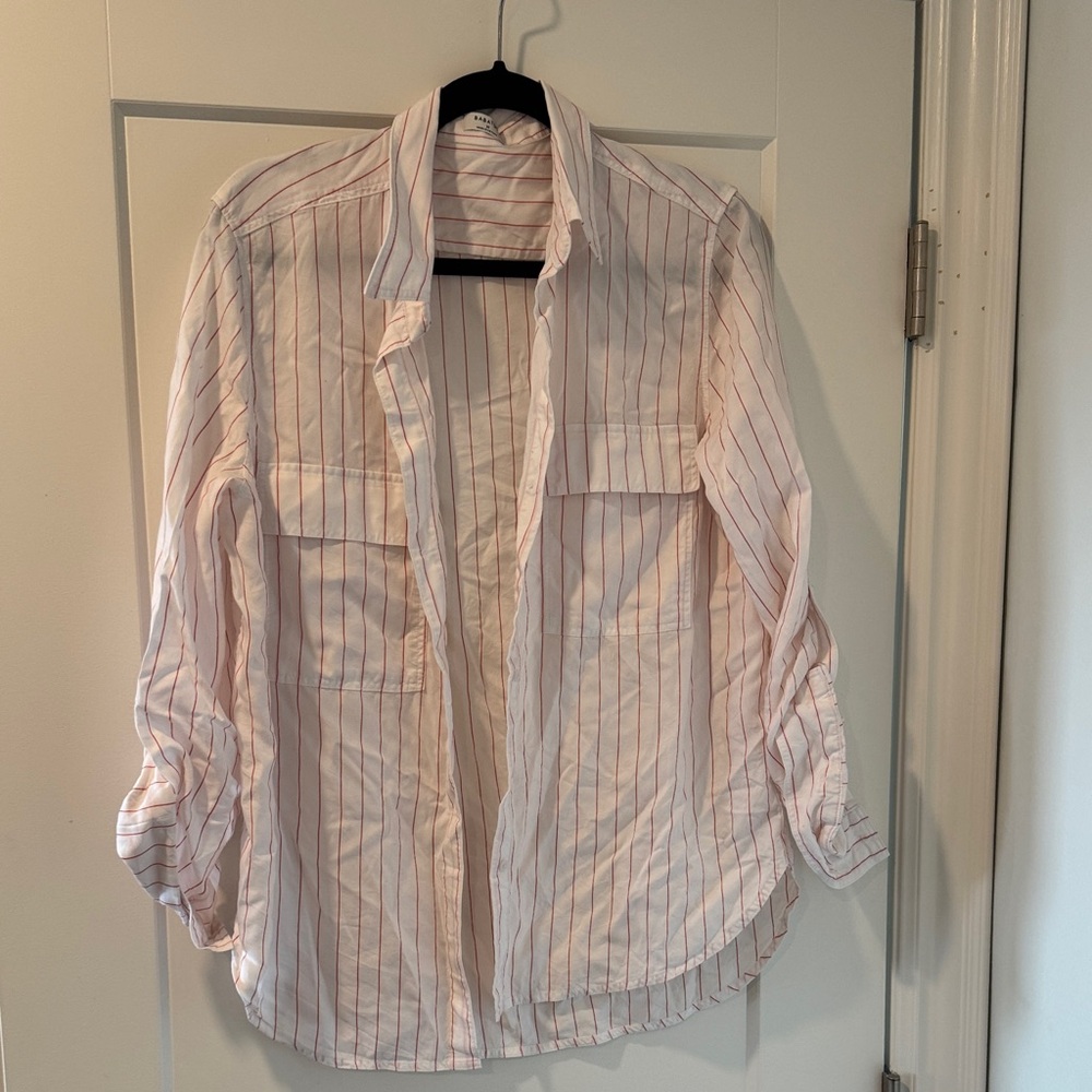Babaton Red and White Striped Shirt
